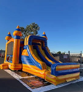 Orange Double lane waterslide